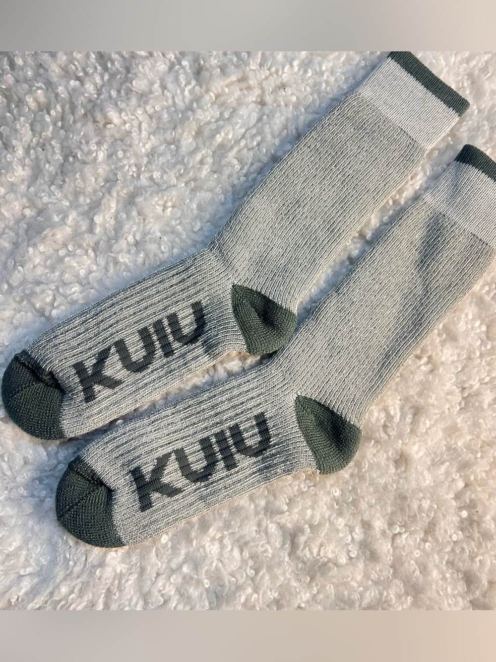 KUIU green and grayish wool socks